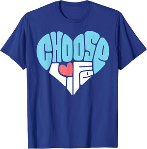 Choose Life Anti-Abortion Shirt - Pro-Life Heart T-Shirt - T-Shirt | Royal