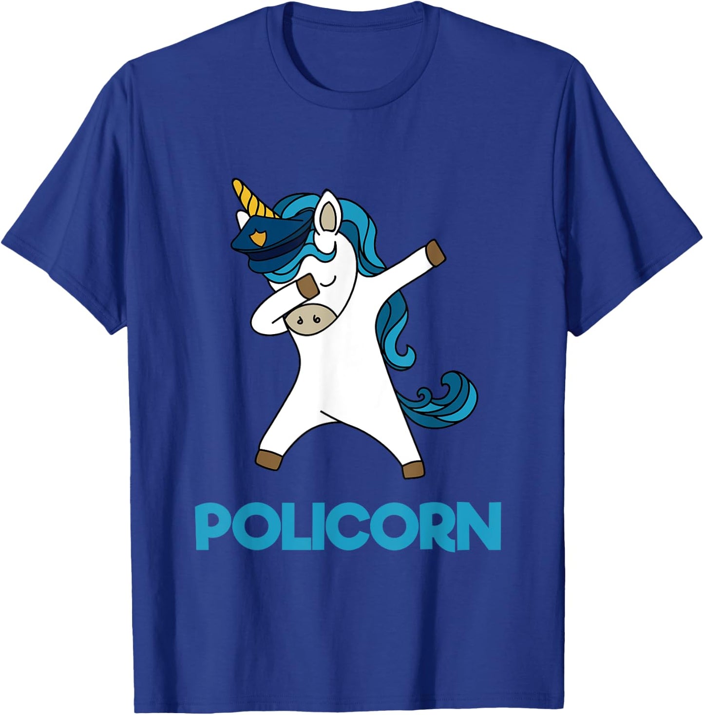 Policorn Police Officer Unicorn Funny Policeman Pun T Shirt T-Shirt - T-Shirt | Royal