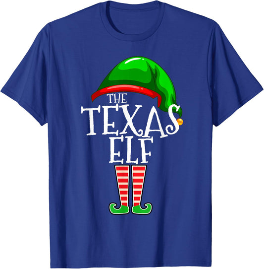 Texas Elf Group Matching Family Christmas Gift Costume Set T-Shirt - T-Shirt | Royal