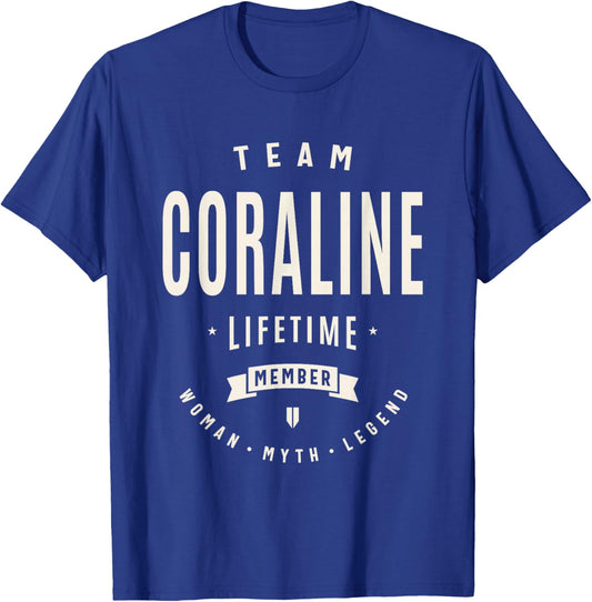 Team Coraline Lifetime Member Funny Name Coraline T-Shirt - T-Shirt | Royal