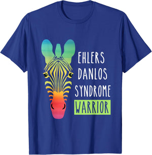 Ehlers Danlos Syndrome Warrior EDS Awareness Zebra T-Shirt - T-Shirt | Royal