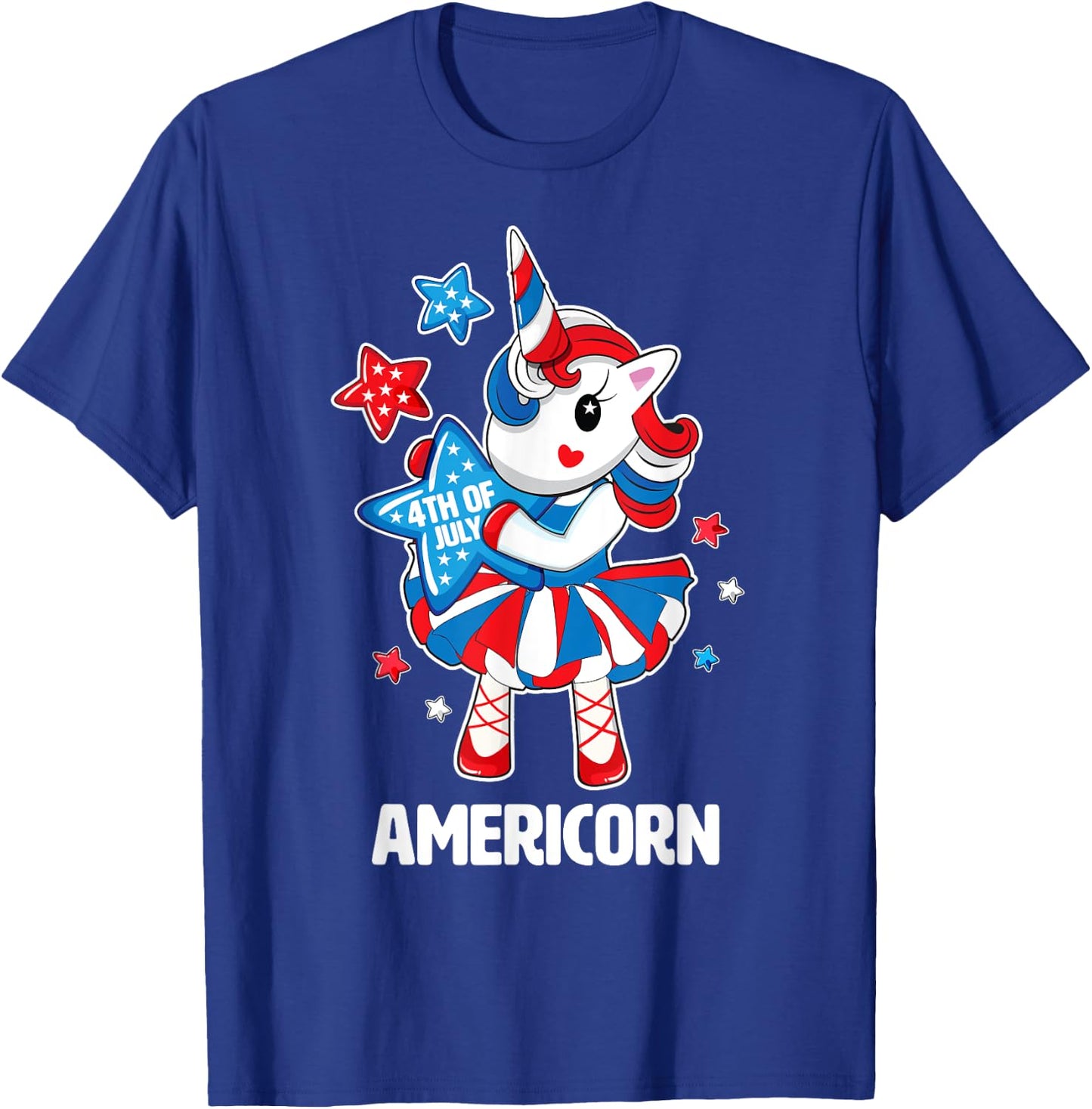 Americorn Shirt Fun 4th of July Unicorn America Stars Gift T-Shirt - T-Shirt | Royal