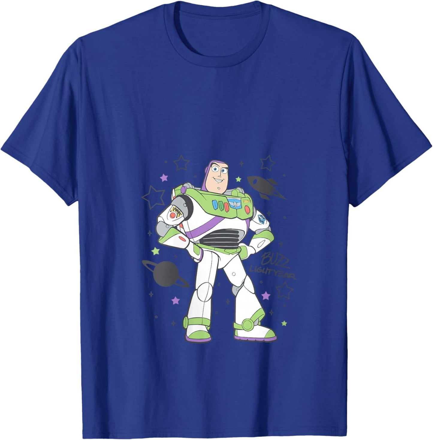 Disney Pixar Toy Story Buzz Lightyear's Signature Portrait V-Neck T-Shirt - T-Shirt | Royal