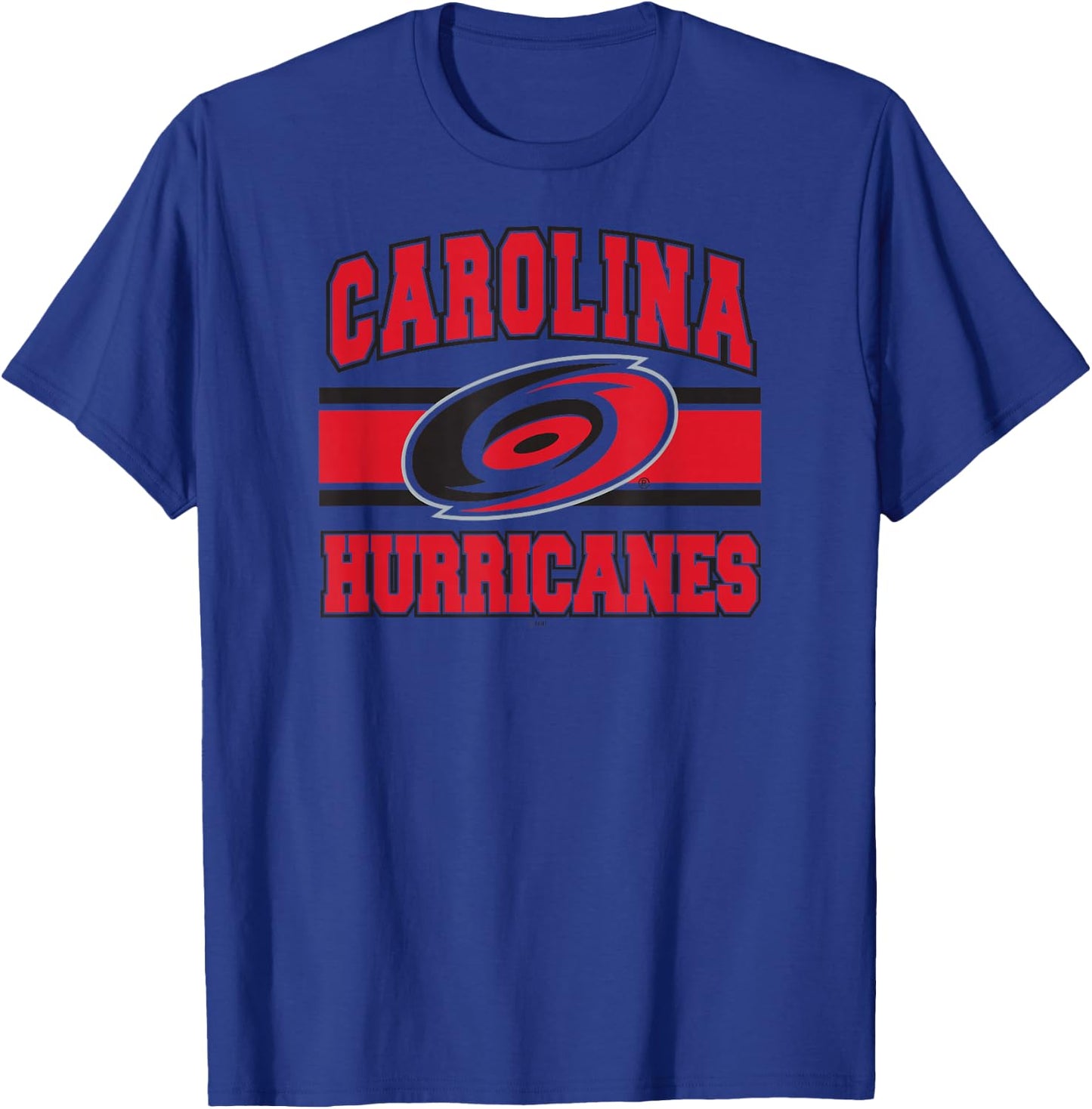 Carolina Hurricanes Stripe White Officially Licensed T-Shirt - T-Shirt | Royal