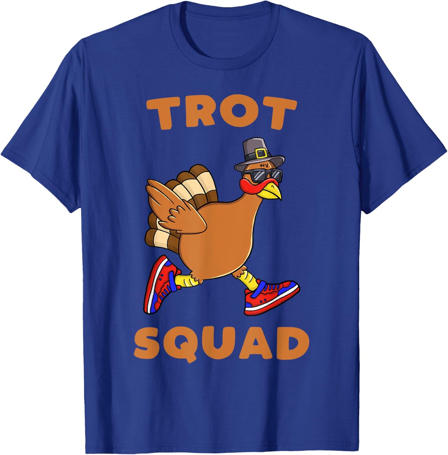 Turkey Trot Squad Funny Thanksgiving Day Run Pilgrim T-Shirt - T-Shirt | Royal