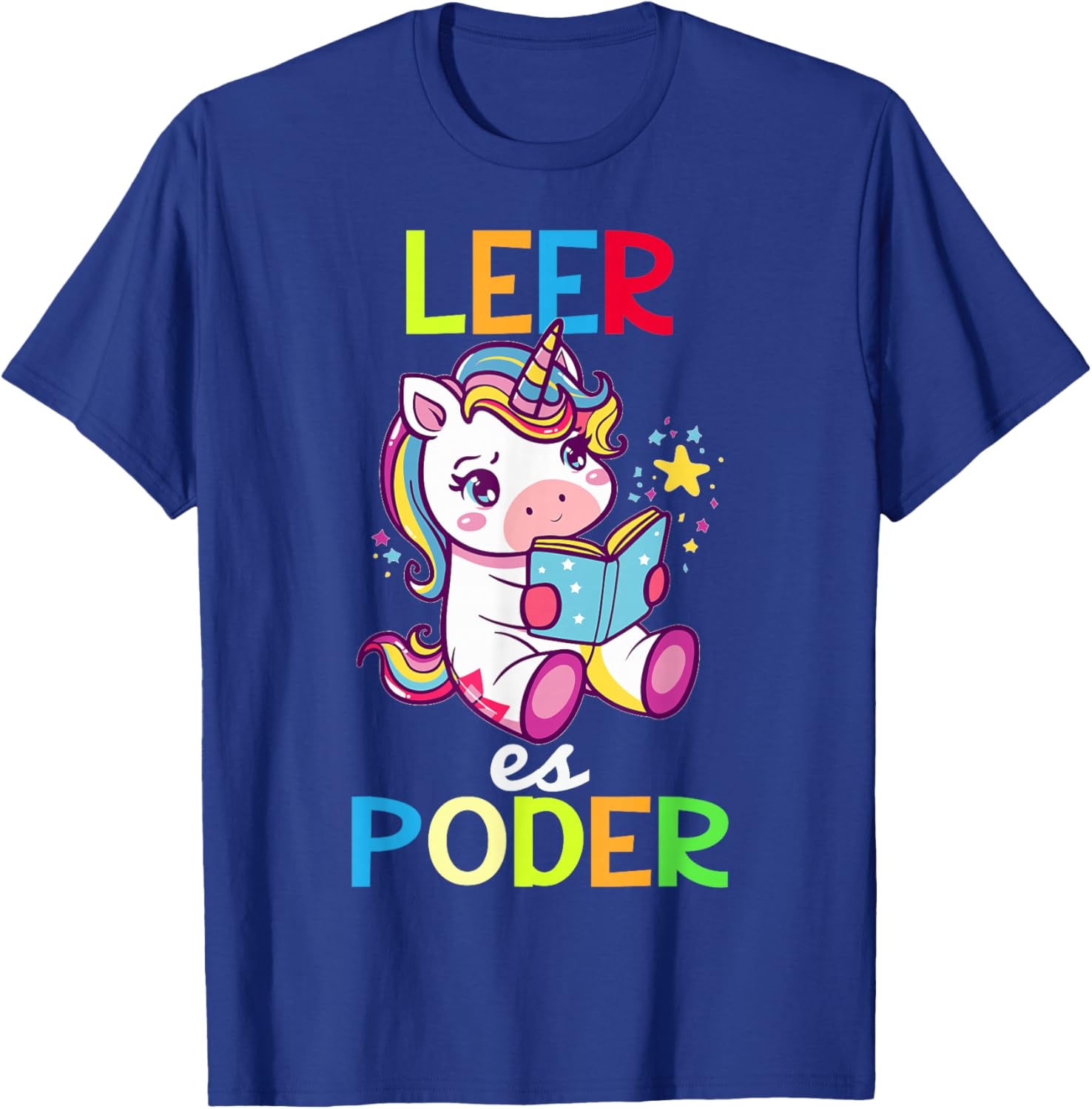 Spanish Reading Book Lover Unicorn Maestra Leer Es Poder T-Shirt - T-Shirt | Royal