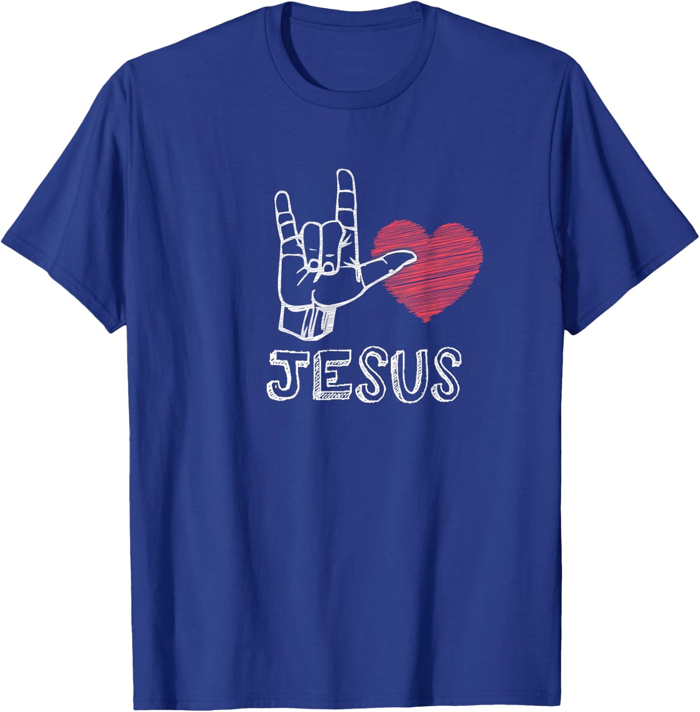 I Love Jesus, Sign Language Christians T-Shirt - T-Shirt | Royal