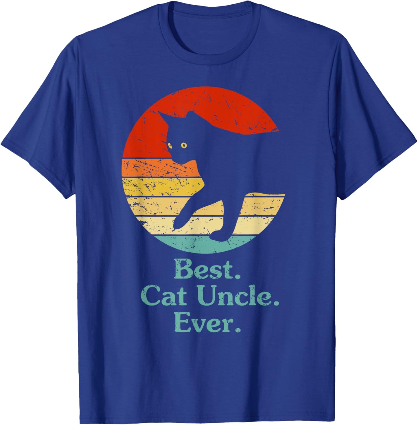 Cat Uncle Vintage Eighties Style Funny Retro Cat Owner Boy T-Shirt - T-Shirt | Royal