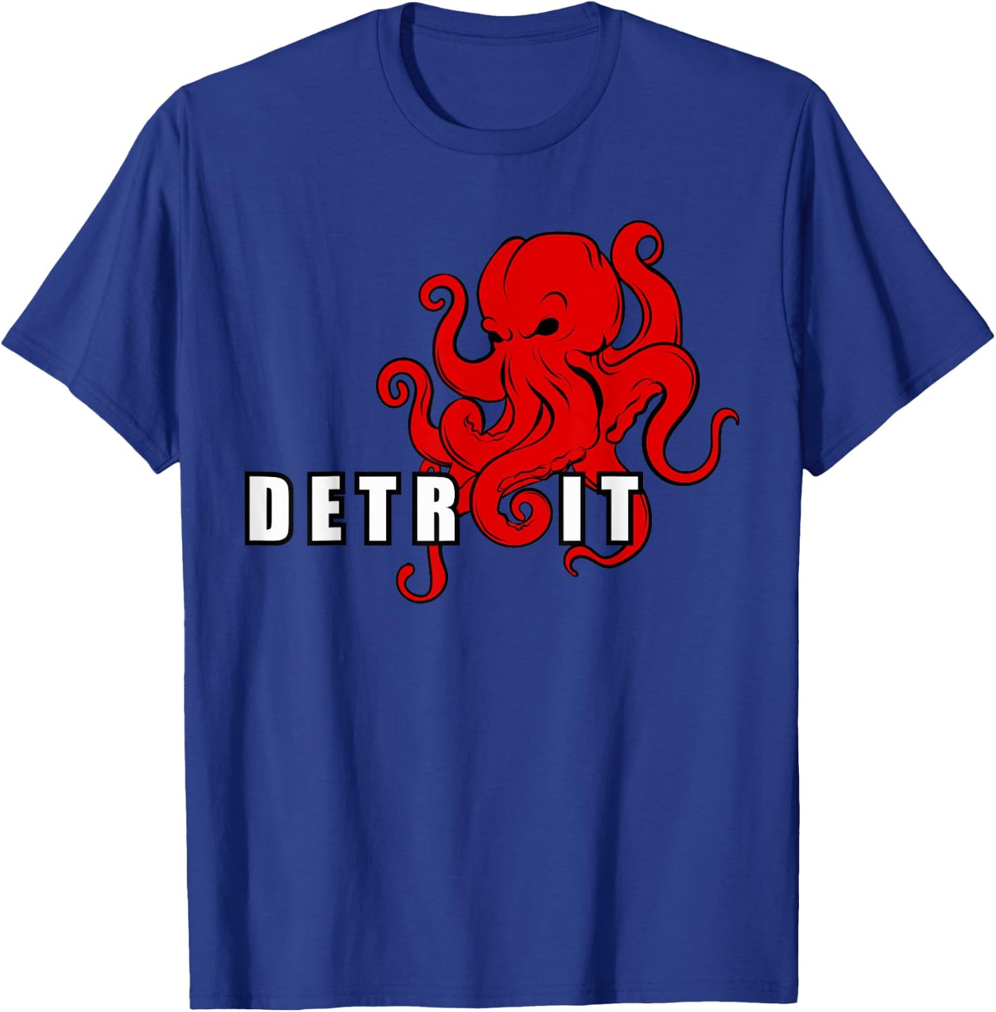 Detroit Michigan Octopus Kraken Downtown Motor City T-Shirt - T-Shirt | Royal