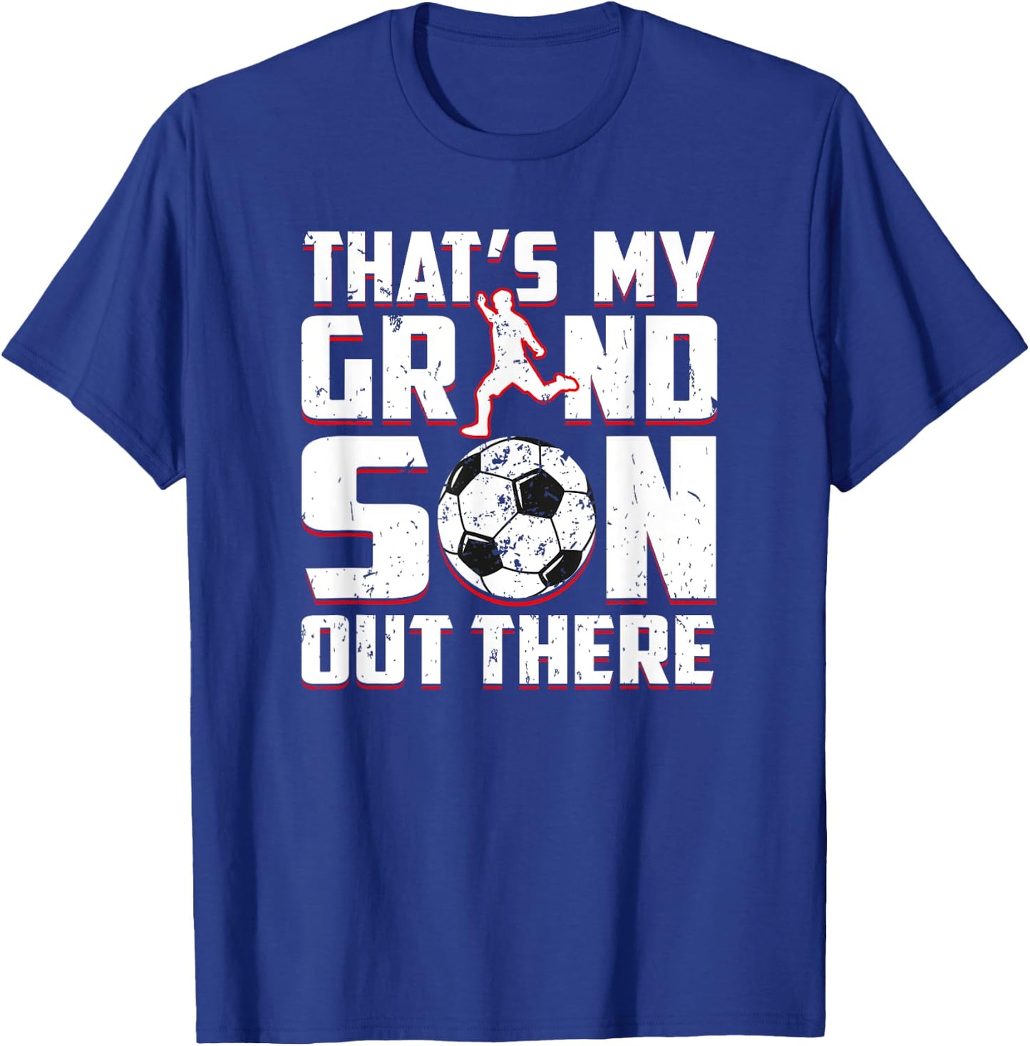 Soccer Player Grandson Funny for Soccer Grandma Grandpa T-Shirt - T-Shirt | Royal