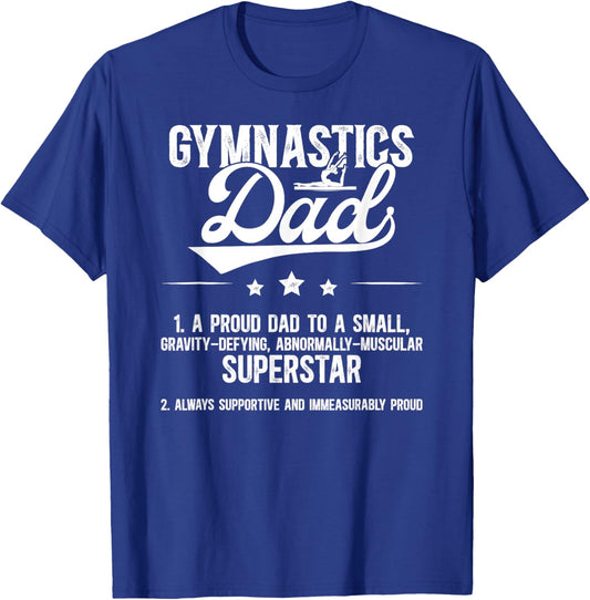 Gymnastics Dad Definition Dad Of A Gymnast Father T-Shirt - T-Shirt | Royal