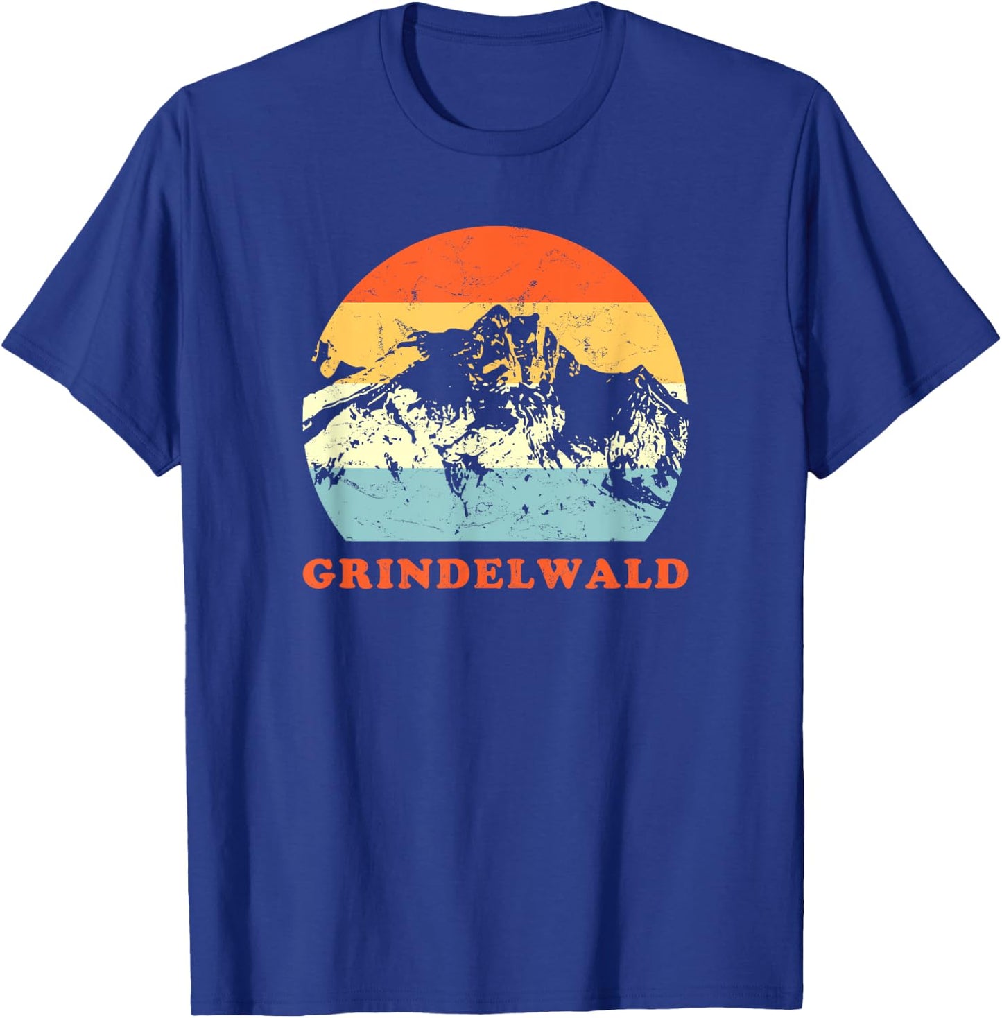 Grindelwald, Swiss Vintage Mountain Lovers Vacation T-Shirt - T-Shirt | Royal