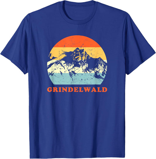 Grindelwald, Swiss Vintage Mountain Lovers Vacation T-Shirt - T-Shirt | Royal