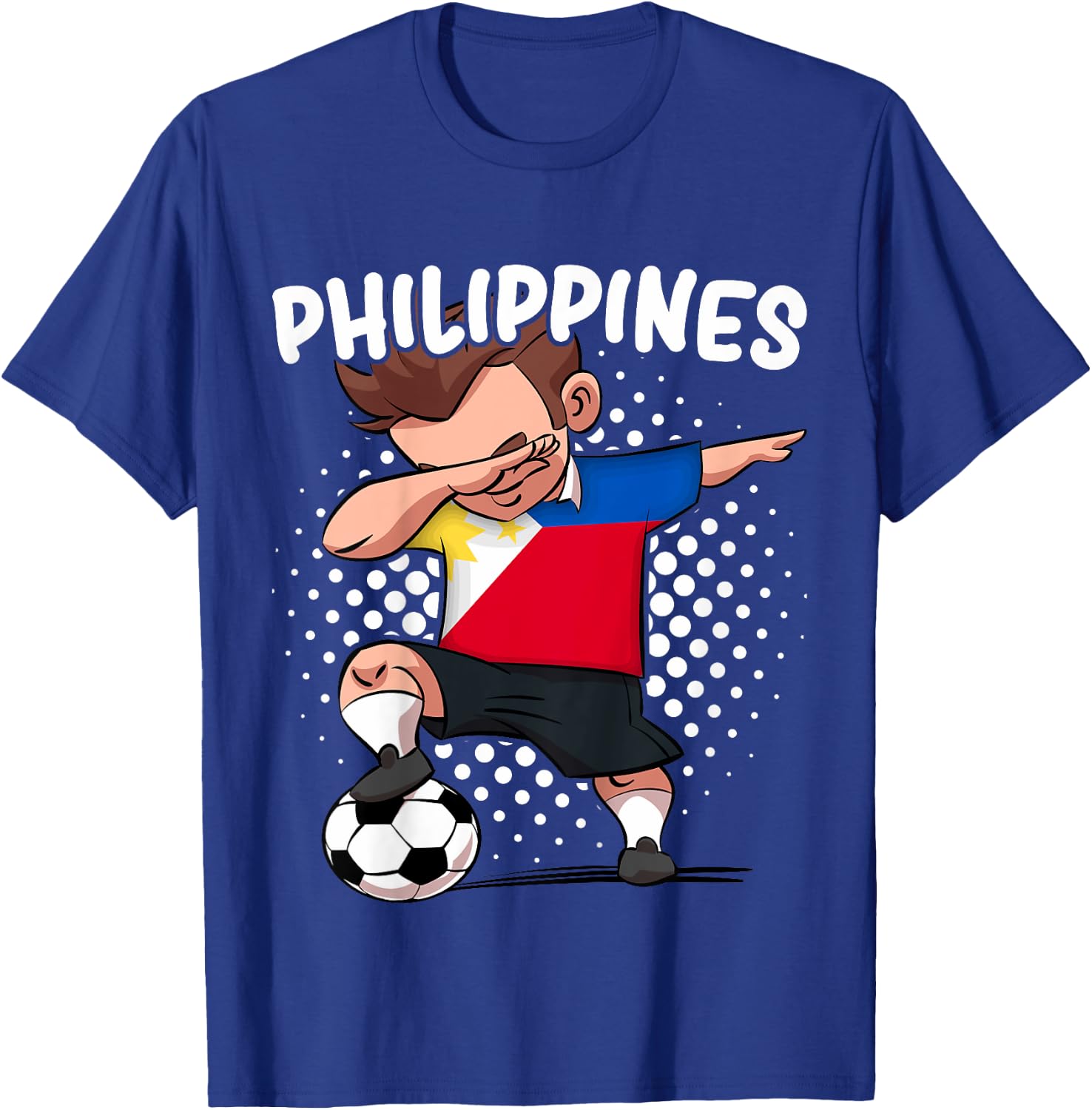 Kids Funny Dab Soccer for Kids Philippines Flag Filipino T-Shirt - T-Shirt | Royal