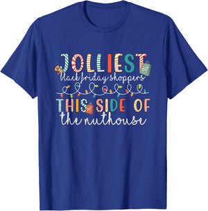 Funny Jolly Shopping Christmas Shopping Lover Xmas T-Shirt - T-Shirt | Royal