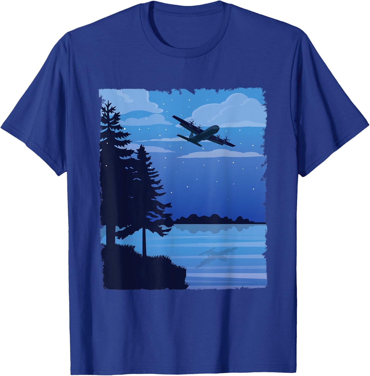 C-130 Over the Lake T-Shirt - T-Shirt | Royal
