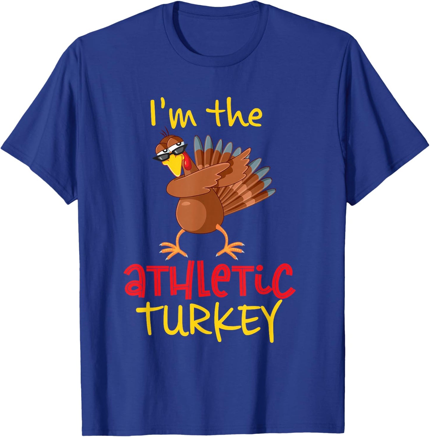Family Matching Thanksgiving Costume Outfit Gifts Athletic Turkey Thanksgiving Party Black Small Classic Fit Short Sleeve U-Neck Printed Graphic Lightweight T-Shirt - T-Shirt | Royal