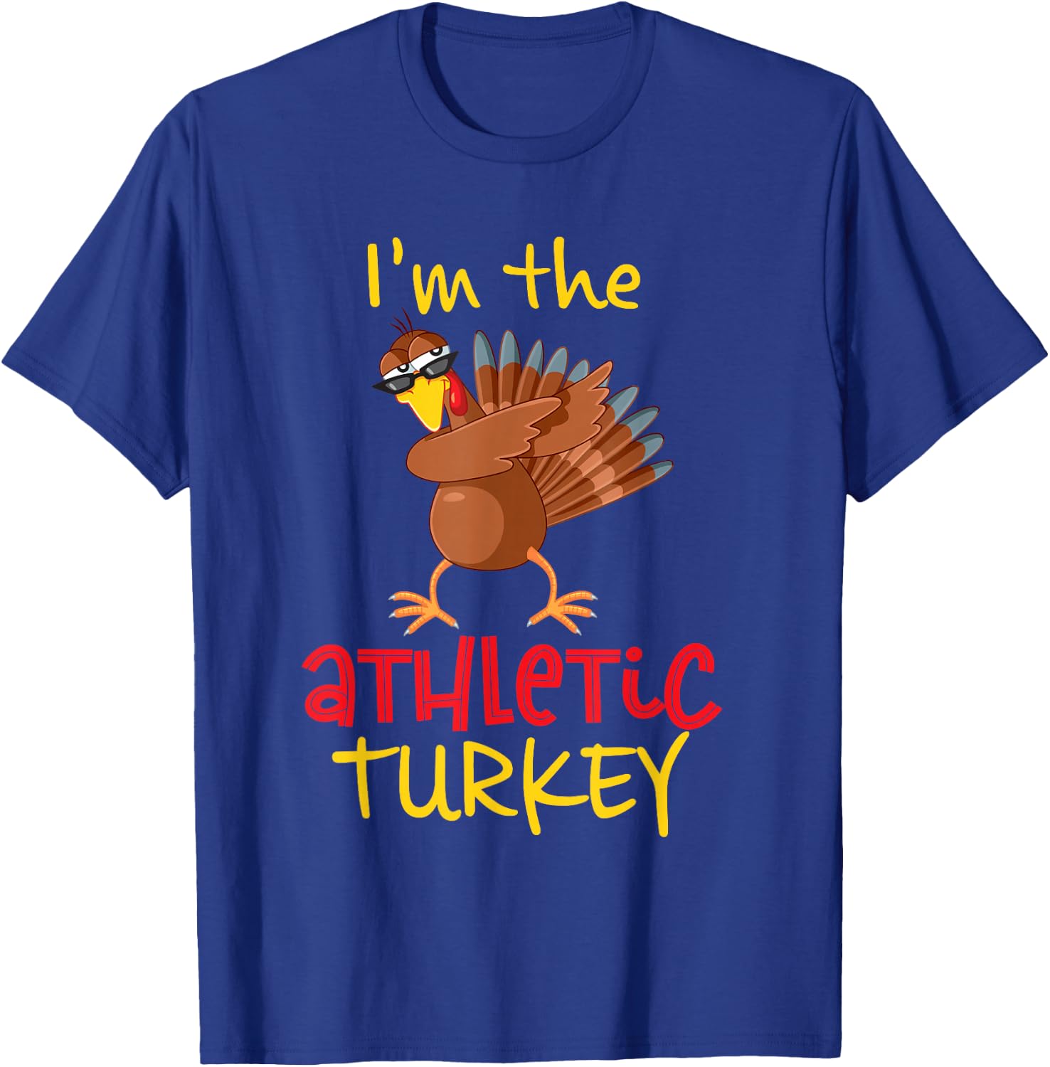 Family Matching Thanksgiving Costume Outfit Gifts Athletic Turkey Thanksgiving Party Black Small Classic Fit Short Sleeve U-Neck Printed Graphic Lightweight T-Shirt - T-Shirt | Royal