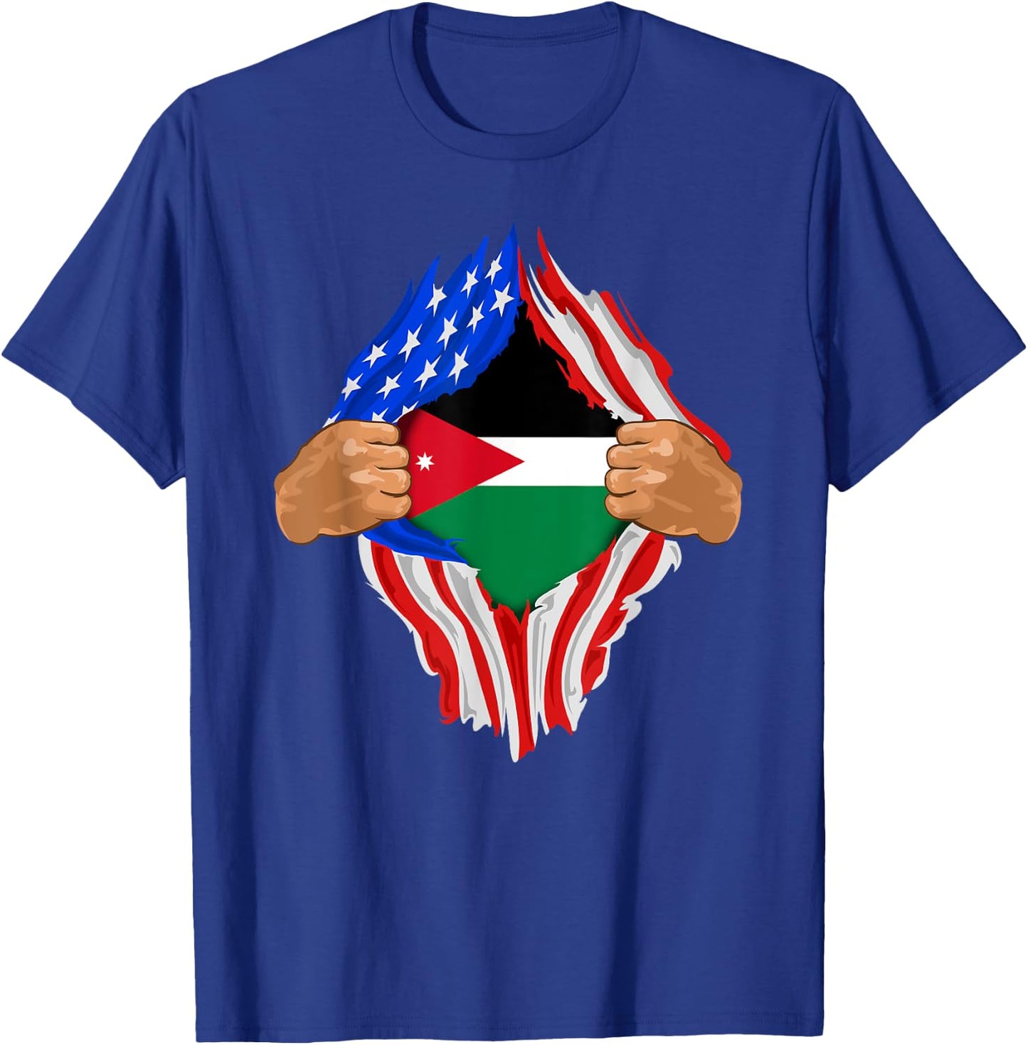 Jordanian Blood Inside Me | Jordan Flag Gift T-Shirt - T-Shirt | Royal