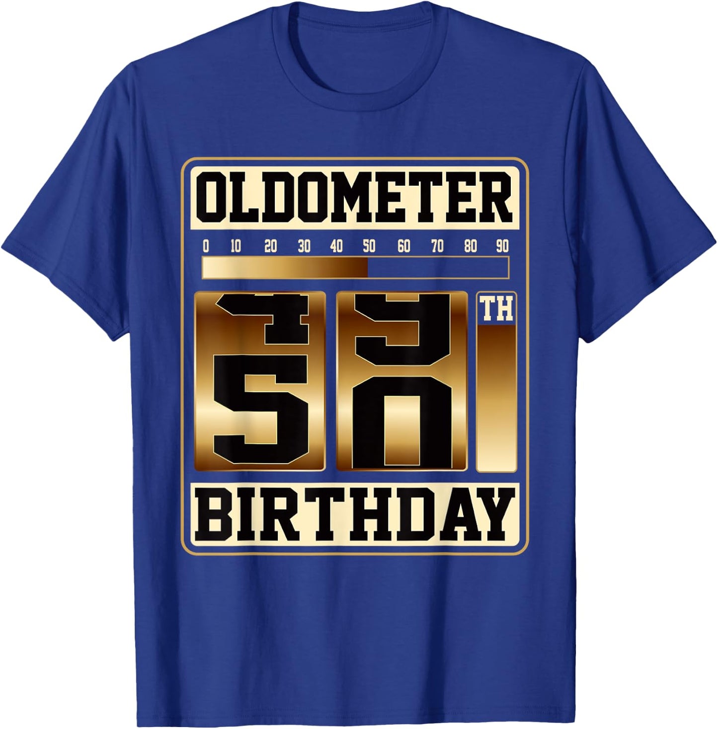Oldometer 49-50 50th Birthday Unique Gag Gift Fathers Day T-Shirt - T-Shirt | Royal