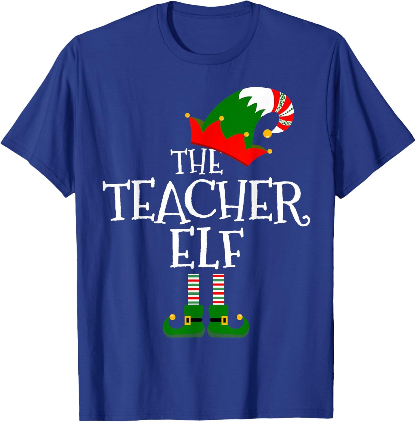 Funny The Teacher Elf Matching Family Group Gift Christmas T-Shirt - T-Shirt | Royal