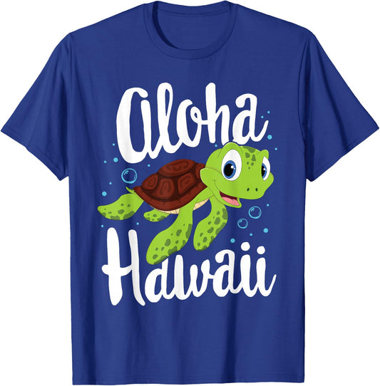 Aloha Hawaii Kids Boys Sea Turtle Hawaiian Vacation T-Shirt - T-Shirt | Royal