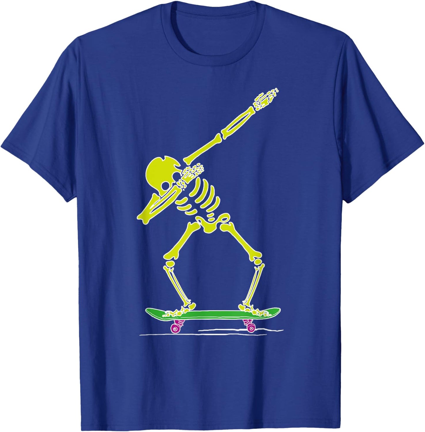 Skeleton Dabbing on Skateboard Funny for Skater Boys Skating T-Shirt - T-Shirt | Royal