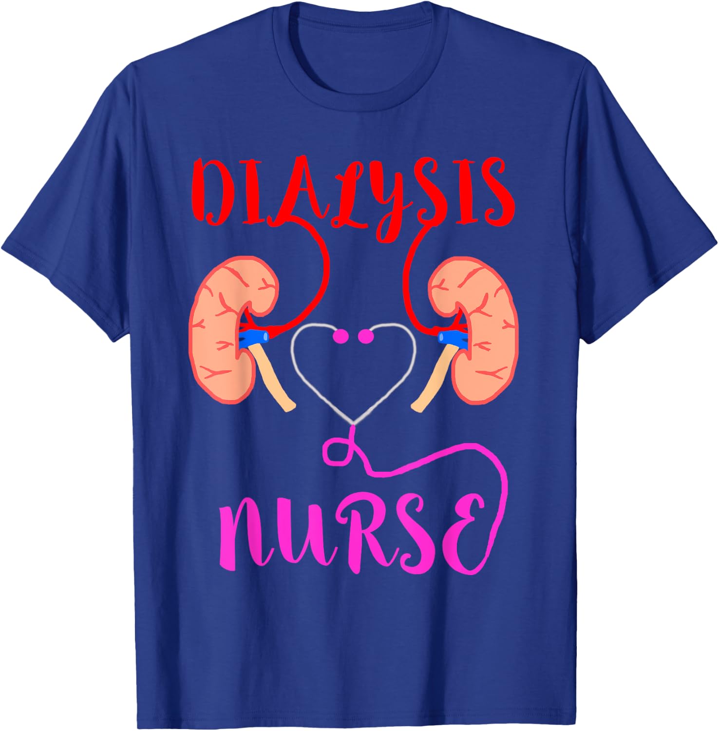 Clinical Dialysis Nursing -Adults Black Small Dialysis Nurse Kidney Organ Failure Nephrology T-Shirt - T-Shirt | Royal