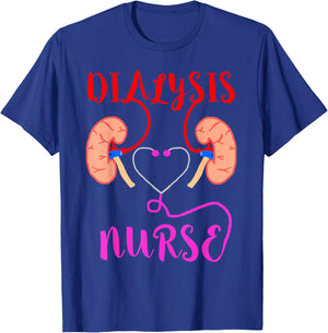 Clinical Dialysis Nursing -Adults Black Small Dialysis Nurse Kidney Organ Failure Nephrology T-Shirt - T-Shirt | Royal