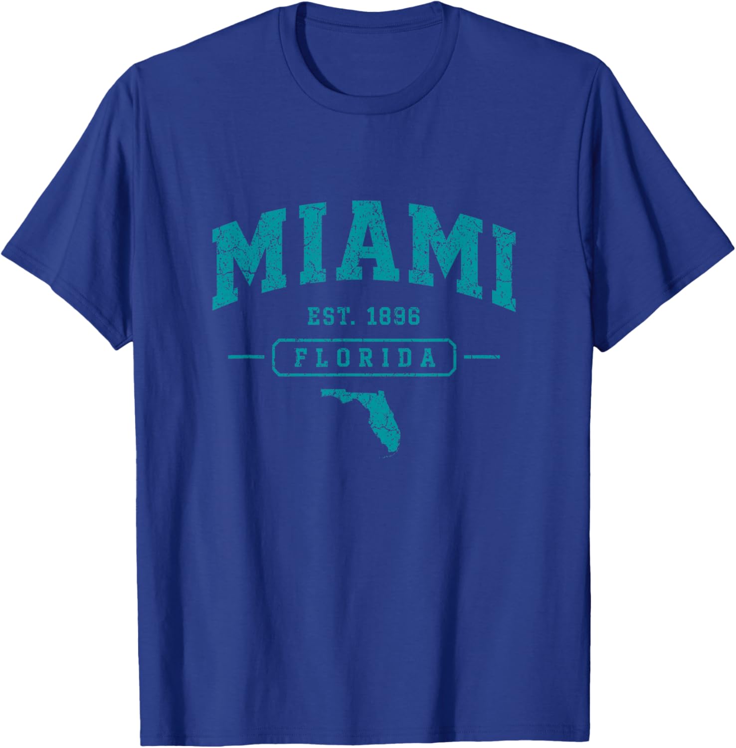 Miami Florida Vintage Athletic Retro Sports Style Classic FL T-Shirt - T-Shirt | Royal