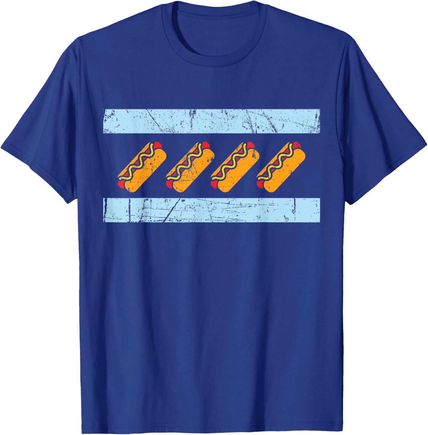 Chicago Flag Hotdog Shirt Funny Chicago Style Hot Dog Gift T-Shirt - T-Shirt | Royal
