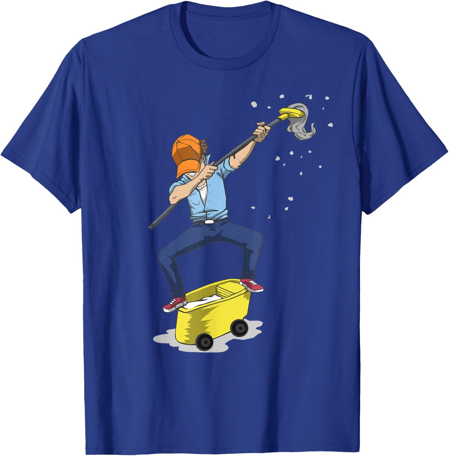 Dabbing Janitor , Funny Dancing Gift Custodian T-Shirt - T-Shirt | Royal