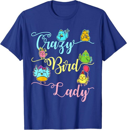 Crazy Bird Lady Gifts Bird Lover Nerd T-Shirt - T-Shirt | Royal