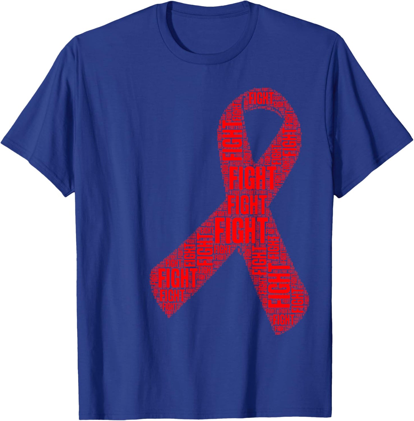 Red Ribbon Fight HIV AIDS Awareness T-Shirt - T-Shirt | Royal