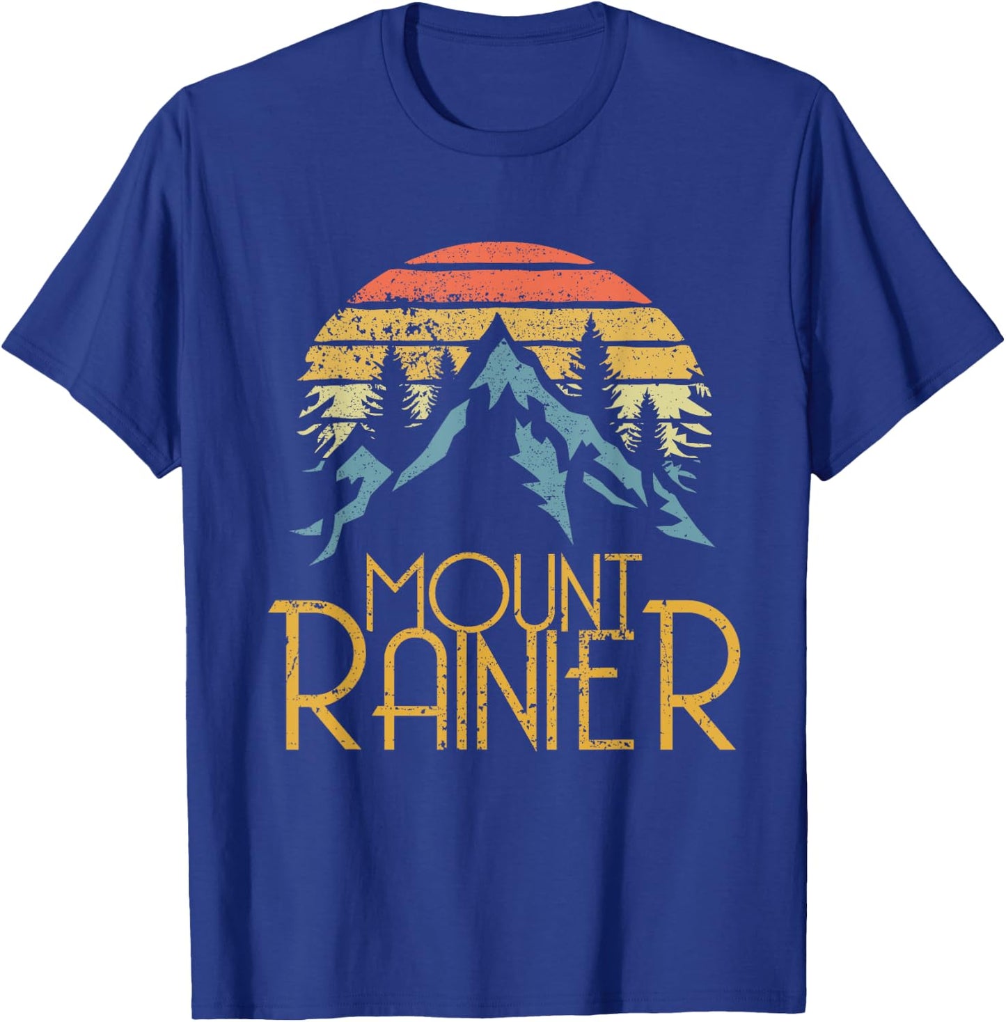 Vintage Retro Mount Rainier National Park WA Mountains Shirt T-Shirt - T-Shirt | Royal