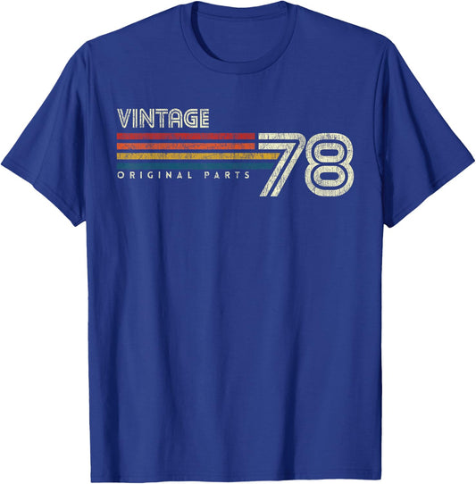 Vintage Retro Birthday 45th Birthday Black Small Classic Fit Short Sleeve T-Shirt - T-Shirt | Royal