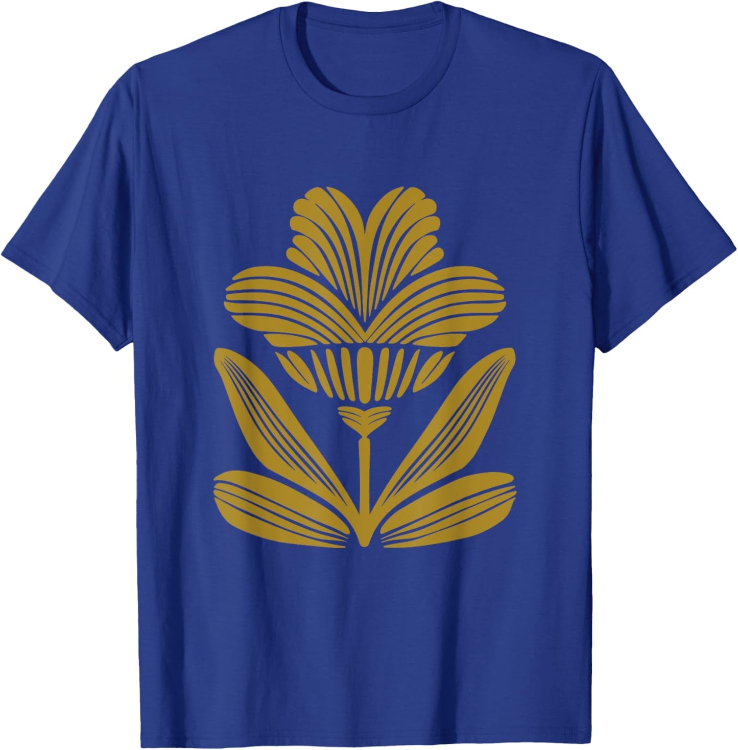 Scandinavian Folk Art Floral Modern Botanical Style Deco T-Shirt - T-Shirt | Royal