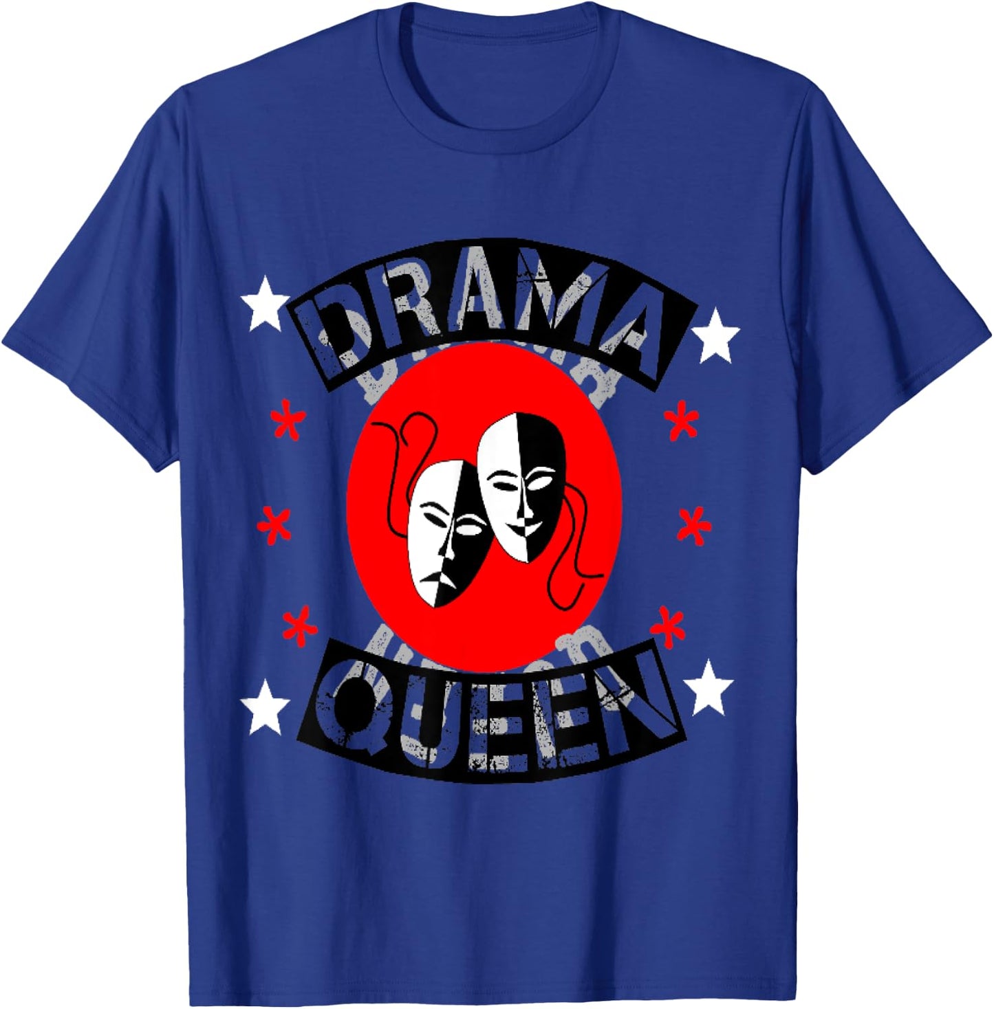 Drama Queen Theater Actor Actress Thespian Black Red Masks T-Shirt - T-Shirt | Royal