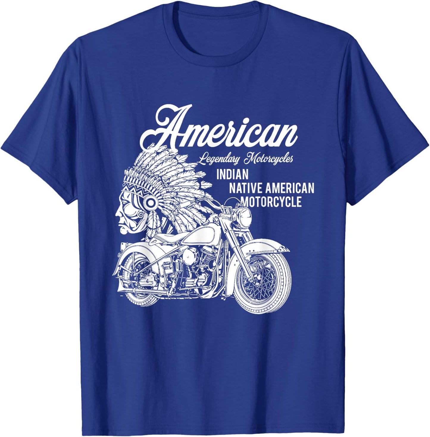 Motorcycle Indian native american bikers gift T-Shirt - T-Shirt | Royal