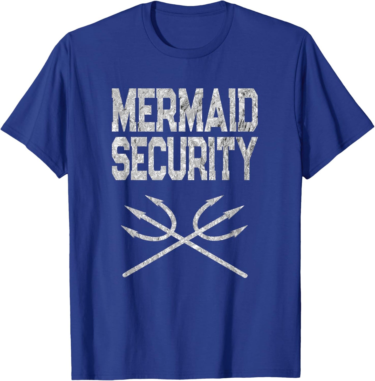 Mermaid Security Merman Tridents Fun Halloween Costume Party T-Shirt - T-Shirt | Royal