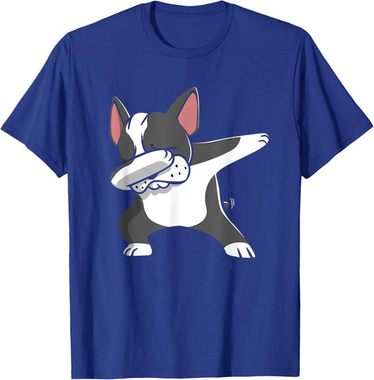 Dabbing Boston Terrier Shirt Funny Bostie Shirt For Kids T-Shirt - T-Shirt | Royal