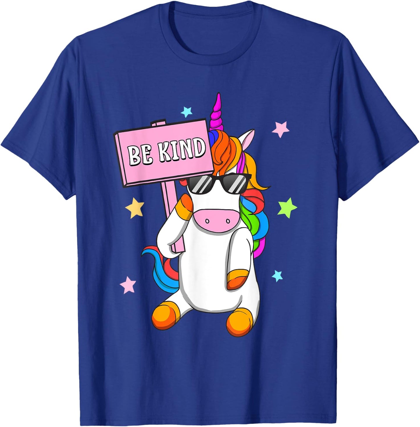 Choose Kindness Anti-Bullying Be Kind Girls Unicorn T-Shirt - T-Shirt | Royal