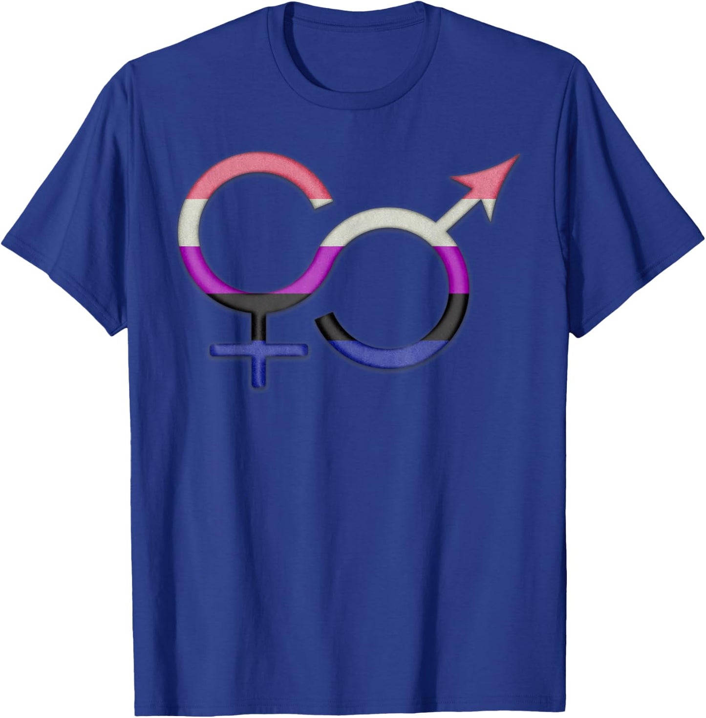 Gender Fluid Symbol in Pride Flag Colors T-Shirt - T-Shirt | Royal