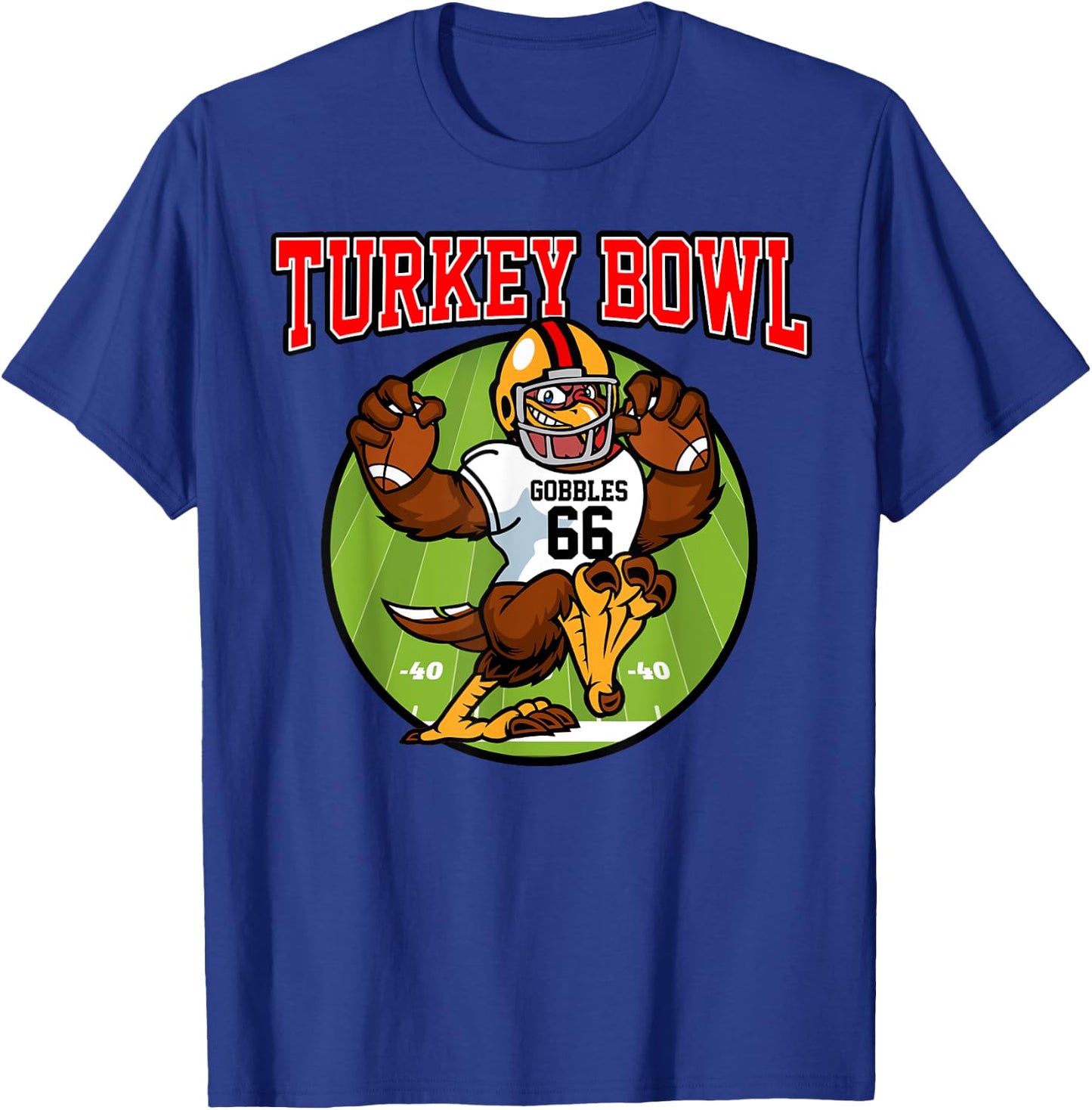 Turkey Bowl Thanksgiving | Funny Football Game Gift T-Shirt - T-Shirt | Royal