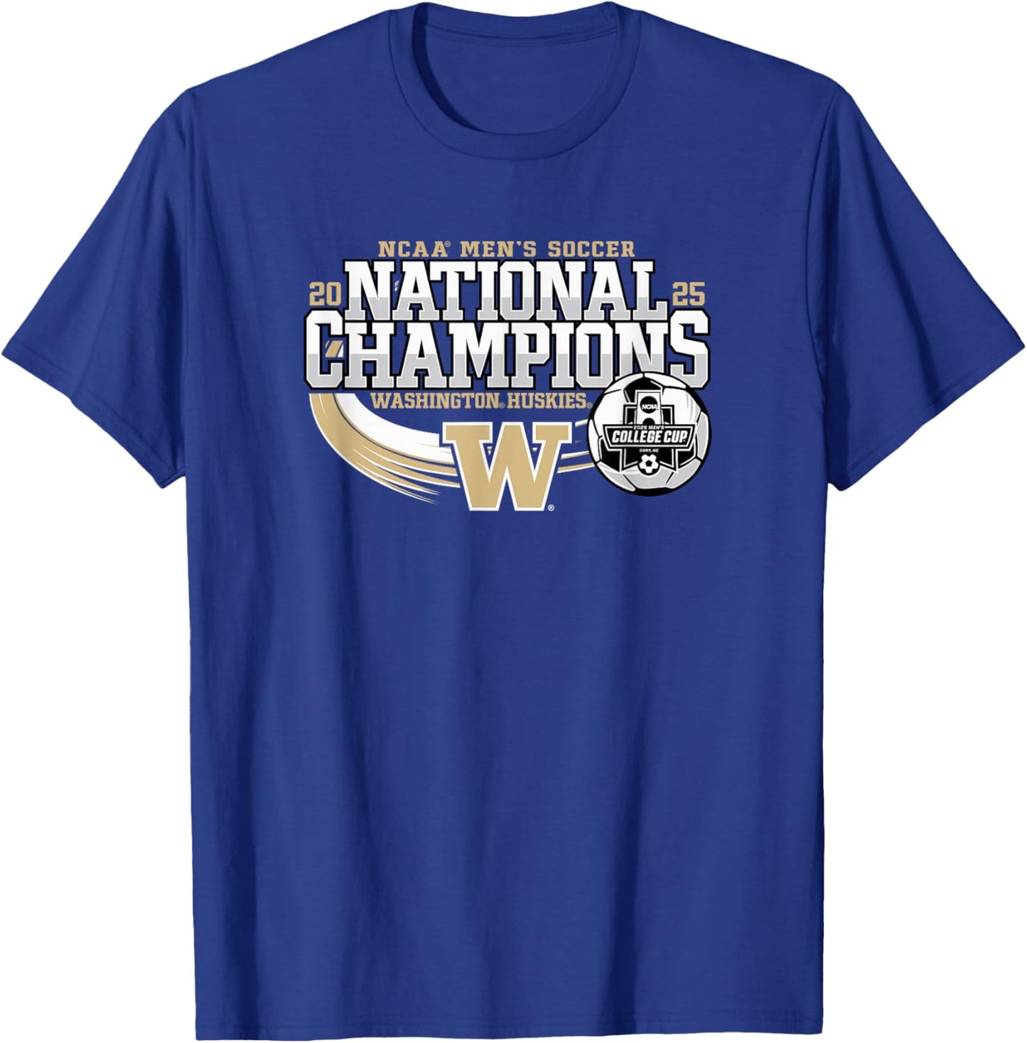 Washington Huskies National Champs 2025 Men's Soccer T-Shirt - T-Shirt | Royal
