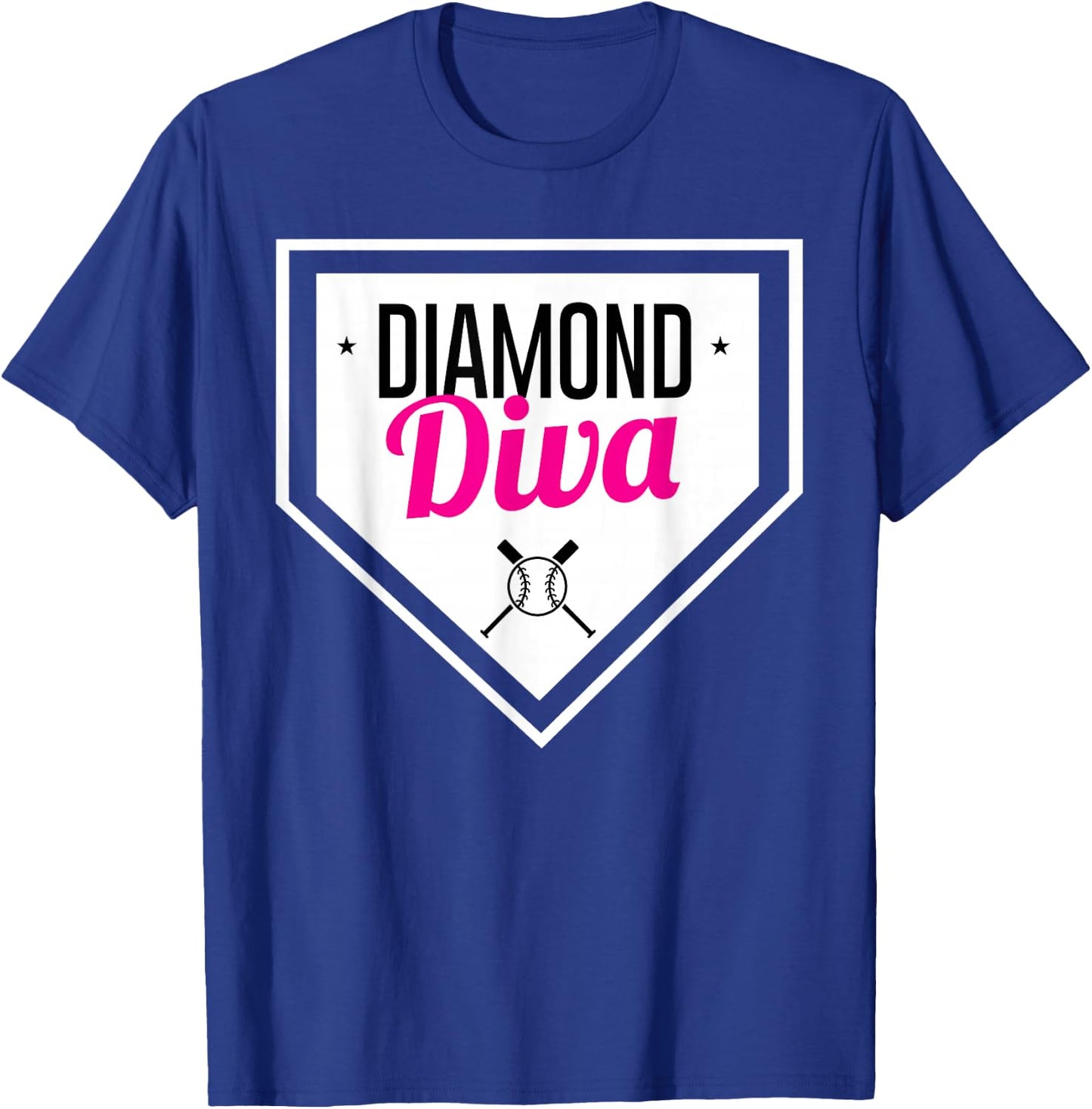 Diamond Diva Softball Sports Baseball Team MVP T-Shirt - T-Shirt | Royal
