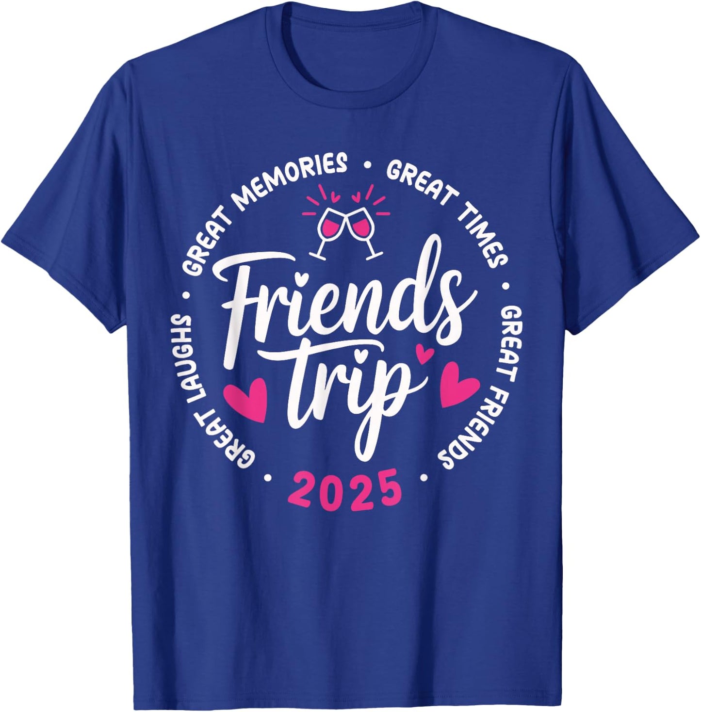 2025 Friends Trip Design Vacation Black Small T-Shirt - T-Shirt | Royal