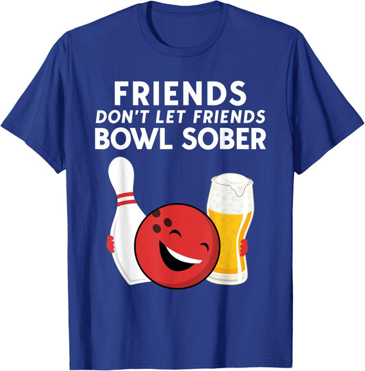 Funny Beer And Bowling For Guys Dad Or Men T-Shirt - T-Shirt | Royal