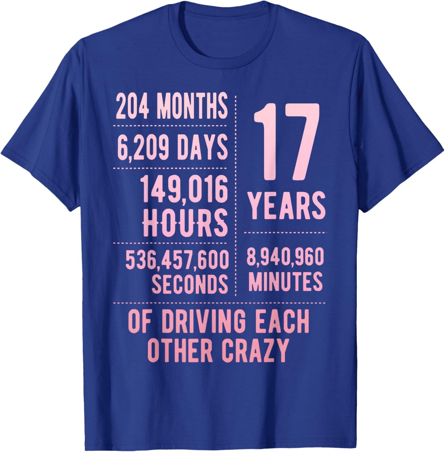 17 Years Married Funny 17th Wedding Anniversary T-Shirt - T-Shirt | Royal