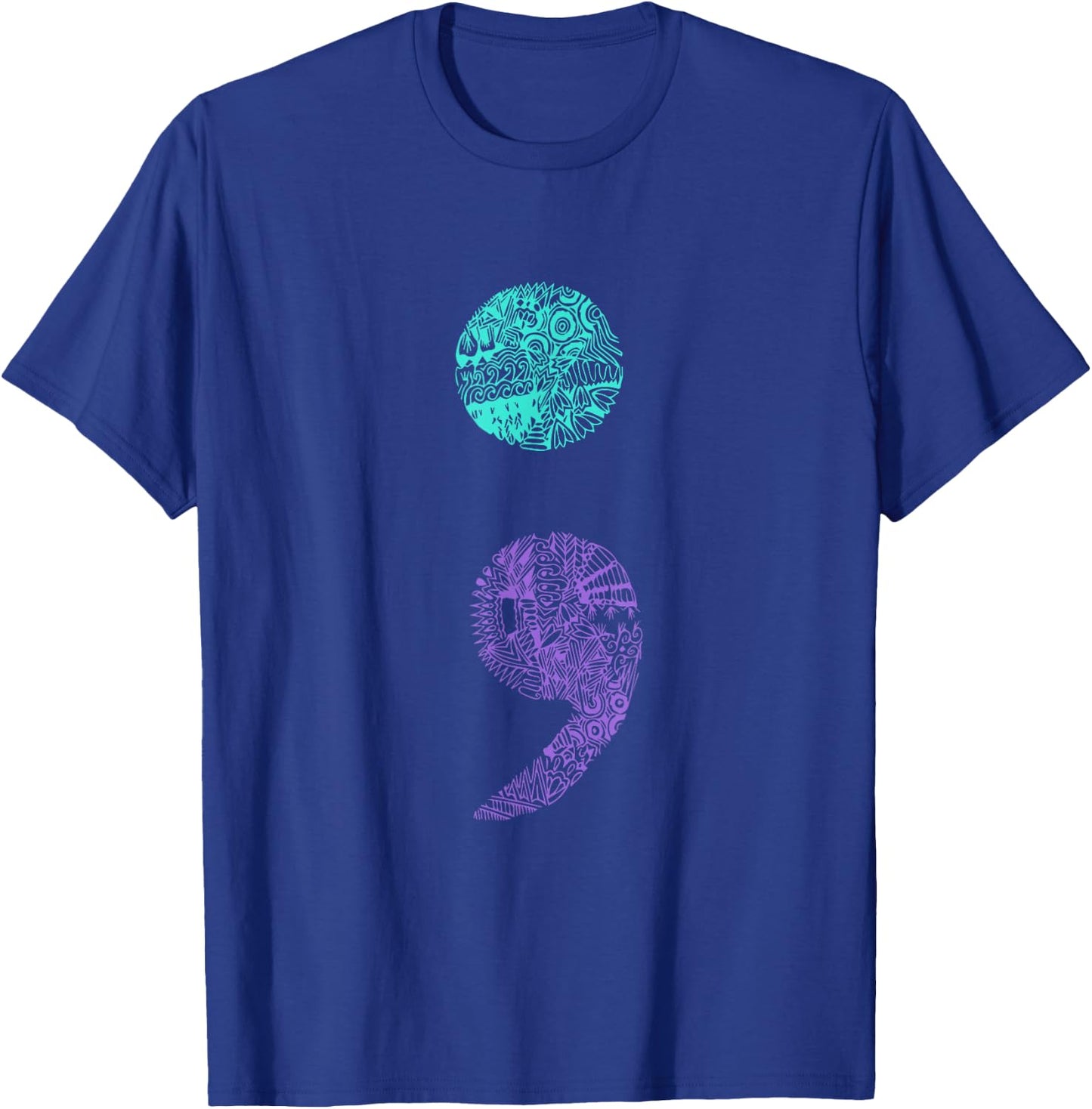 Semicolon Gift Suicide Prevention Awareness T-Shirt - T-Shirt | Royal